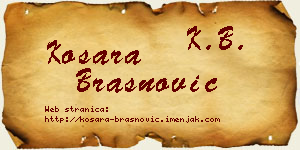 Kosara Brašnović vizit kartica